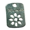 Pendant. Fashion Zinc Alloy Jewelry Findings. Rectangle 18x14mm. Sold by Bag