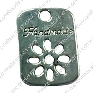 Pendant. Fashion Zinc Alloy Jewelry Findings. Rectangle 18x14mm. Sold by Bag