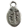 Pendant. Fashion Zinc Alloy Jewelry Findings. Flat oval 15x8mm. Sold by Bag
