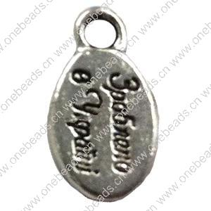 Pendant. Fashion Zinc Alloy Jewelry Findings. Flat oval 15x8mm. Sold by Bag