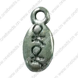 Pendant. Fashion Zinc Alloy Jewelry Findings. Flat oval 12x6mm. Sold by Bag