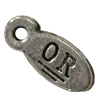 Pendant. Fashion Zinc Alloy Jewelry Findings. Flat oval 10x5mm. Sold by Bag