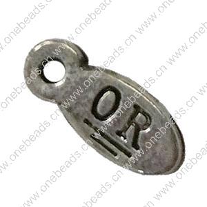 Pendant. Fashion Zinc Alloy Jewelry Findings. Flat oval 10x5mm. Sold by Bag
