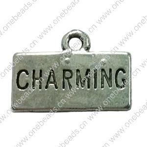 Pendant. Fashion Zinc Alloy Jewelry Findings. Rectangle 15x11mm. Sold by Bag