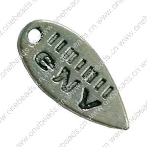 Pendant. Fashion Zinc Alloy Jewelry Findings. Leaf 16x8mm. Sold by Bag