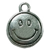 Pendant. Fashion Zinc Alloy Jewelry Findings. Flat Round 15x12mm. Sold by Bag