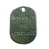 Pendant. Fashion Zinc Alloy Jewelry Findings. Rectangle 26x19mm. Sold by Bag