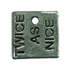 Pendant. Fashion Zinc Alloy Jewelry Findings. Square 11x11mm. Sold by Bag
