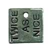 Pendant. Fashion Zinc Alloy Jewelry Findings. Square 11x11mm. Sold by Bag
