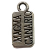 Pendant. Fashion Zinc Alloy Jewelry Findings. Rectangle 18x8mm. Sold by Bag