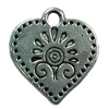 Pendant. Fashion Zinc Alloy Jewelry Findings. Heart 16x15mm. Sold by Bag
