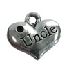 Pendant. Fashion Zinc Alloy Jewelry Findings. Heart 14x15mm. Sold by Bag
