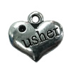 Pendant. Fashion Zinc Alloy Jewelry Findings. Heart 14x15mm. Sold by Bag

