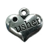 Pendant. Fashion Zinc Alloy Jewelry Findings. Heart 14x15mm. Sold by Bag