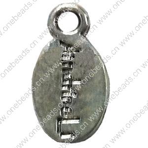 Pendant. Fashion Zinc Alloy Jewelry Findings. Flat oval 15x8mm. Sold by Bag