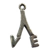 Pendant. Fashion Zinc Alloy Jewelry Findings. Letter 20x12mm. Sold by Bag

