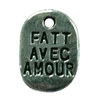 Pendant. Fashion Zinc Alloy Jewelry Findings. Flat oval 11x9mm. Sold by Bag
