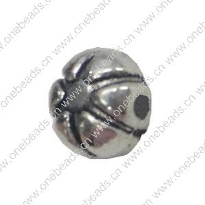 Beads. Fashion Zinc Alloy jewelry findings. Flat Round 6mm. Sold by Bag