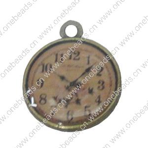 Zinc Alloy Enamel Pendant. Fashion Jewelry Findings. Clock 20x16.5mm. Sold by Bag