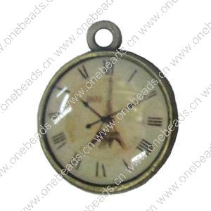 Zinc Alloy Enamel Pendant. Fashion Jewelry Findings. Clock 20x16.5mm. Sold by Bag