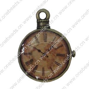 Zinc Alloy Enamel Pendant. Fashion Jewelry Findings. Clock 25x19.5mm. Sold by Bag