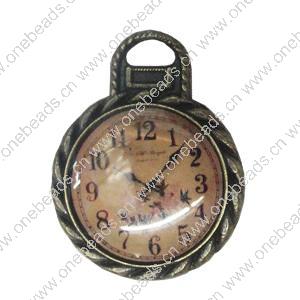 Zinc Alloy Enamel Pendant. Fashion Jewelry Findings. Clock 27x20.5mm. Sold by Bag