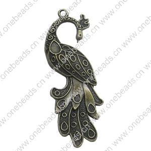 Pendant. Fashion Zinc Alloy Jewelry Findings. Animal 60x22mm，Sold by Bag 