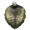 Pendant. Fashion Zinc Alloy Jewelry Findings. Leaf 56x44mm，Sold by PC 
