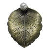 Pendant. Fashion Zinc Alloy Jewelry Findings. Leaf 56x44mm，Sold by PC 