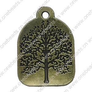 Pendant. Fashion Zinc Alloy Jewelry Findings. Tree 31x22.5mm，Sold by Bag 