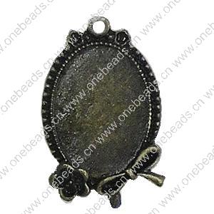 Zinc Alloy Cabochon Settings. Fashion Jewelry Findings. 37x22.5mm Inner dia：18.5x25.2mm. Sold by Bag