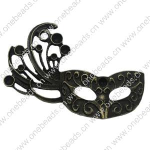 Pendant. Fashion Zinc Alloy Jewelry Findings. Face mask 53x31mm，Sold by Bag 