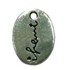 Pendant. Fashion Zinc Alloy Jewelry Findings. Flat oval 11x8mm. Sold by Bag

