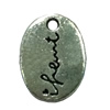 Pendant. Fashion Zinc Alloy Jewelry Findings. Flat oval 11x8mm. Sold by Bag