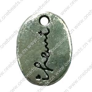 Pendant. Fashion Zinc Alloy Jewelry Findings. Flat oval 11x8mm. Sold by Bag
