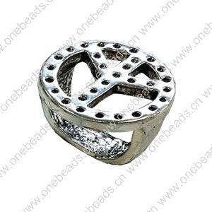  Slider, Zinc Alloy Bracelet Findinds, 14mm, Hole size:10.5x6mm, Sold by Bag