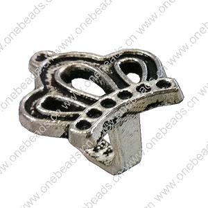  Slider, Zinc Alloy Bracelet Findinds, 19x17mm, Hole size:11x7.5mm, Sold by KG