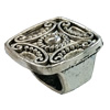  Slider, Zinc Alloy Bracelet Findinds, 16x16mm, Hole size:11x7.5mm, Sold by KG