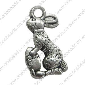Pendant. Fashion Zinc Alloy Jewelry Findings. Animal 18x10mm，Sold by Bag 