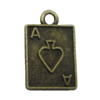 Pendant. Fashion Zinc Alloy Jewelry Findings. Poker 18x11mm，Sold by Bag 
