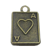 Pendant. Fashion Zinc Alloy Jewelry Findings. Poker 18x11mm，Sold by Bag 
