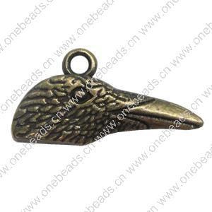 Pendant. Fashion Zinc Alloy Jewelry Findings. Animal 27x14mm，Sold by Bag 