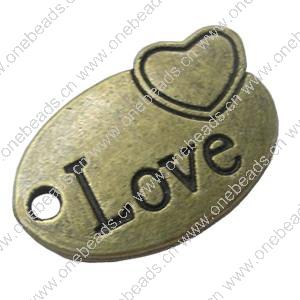Pendant. Fashion Zinc Alloy Jewelry Findings. Flat oval 20x14mm，Sold by Bag 