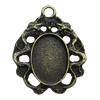 Zinc Alloy Cabochon Settings. Fashion Jewelry Findings. 27x21.5mm, Inner dia：9.5x10.1mm. Sold by Bag
