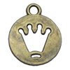 Pendant. Fashion Zinc Alloy Jewelry Findings. Flat Round 18x15mm，Sold by Bag 
