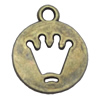 Pendant. Fashion Zinc Alloy Jewelry Findings. Flat Round 18x15mm，Sold by Bag 