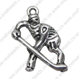 Pendant. Fashion Zinc Alloy Jewelry Findings. People 27x15mm，Sold by Bag 