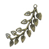 Pendant. Fashion Zinc Alloy Jewelry Findings. Leaf 44x19mm，Sold by Bag 
