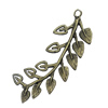 Pendant. Fashion Zinc Alloy Jewelry Findings. Leaf 44x19mm，Sold by Bag 