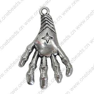 Pendant. Fashion Zinc Alloy Jewelry Findings. hands 25x40mm，Sold by Bag 